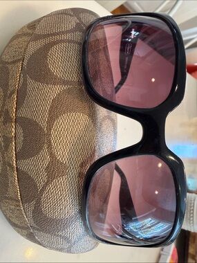 Coach Oversized Black Rhinestone Sunglasses